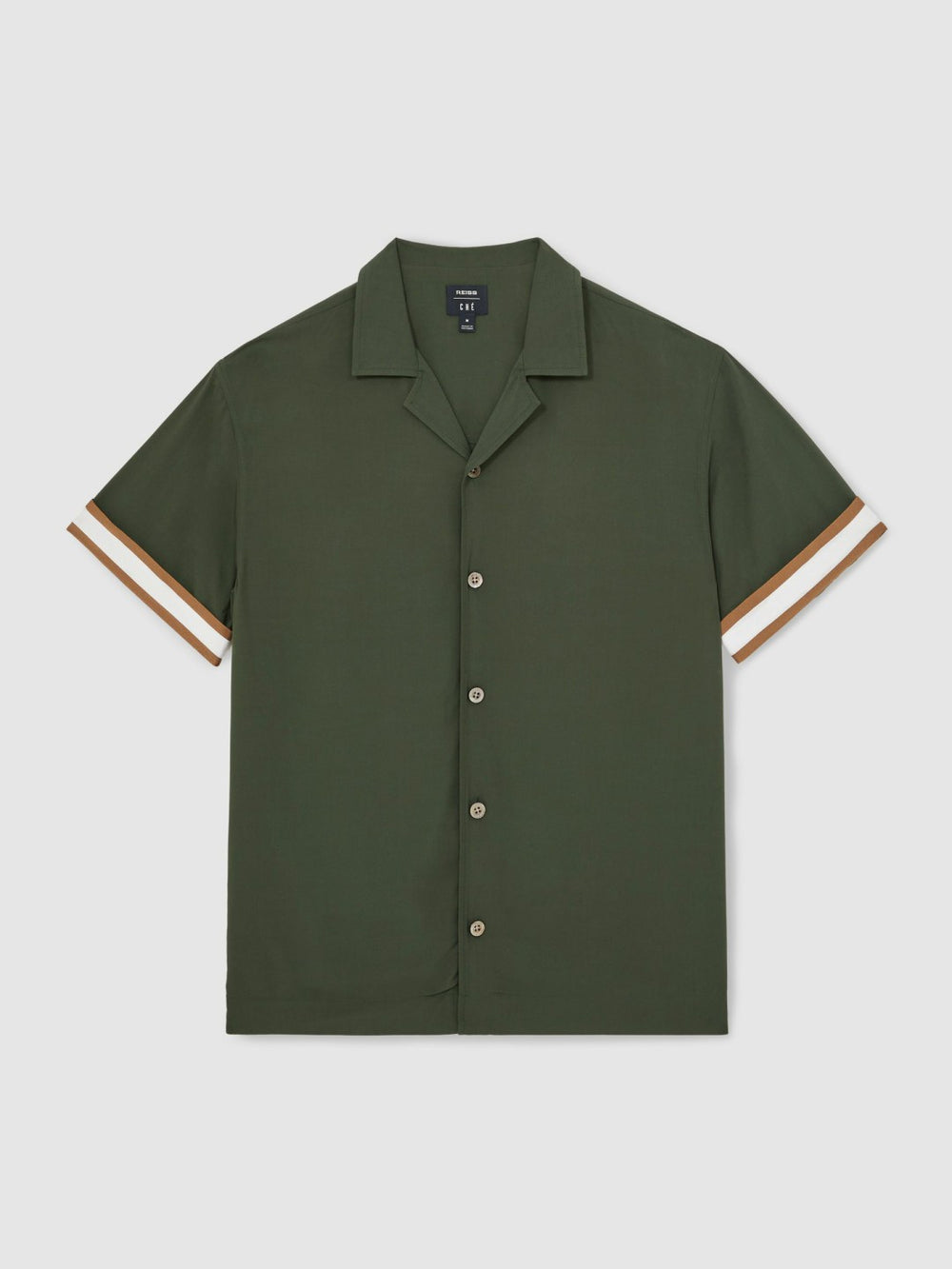 Reiss | | Ché Stripe-Cuff Shirt in Pine Green