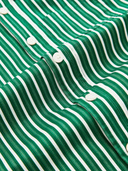 Reiss | 13-14 yrs Cotton-Poplin Striped Oversize Shirt in Green/White