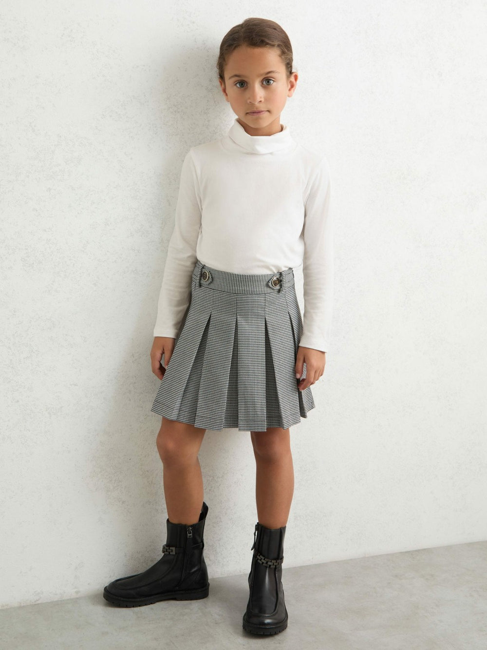 Reiss | 3-9 yrs Cotton-Jersey Roll-Neck Top with Stretch in Ivory