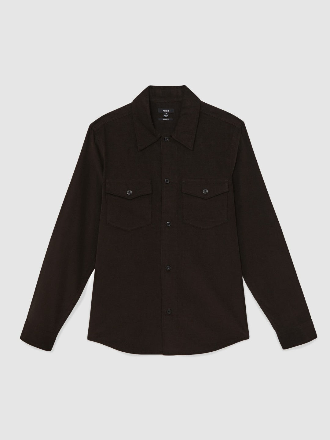 Reiss | Cotton Corduroy Twin-Pocket Overshirt in Brown
