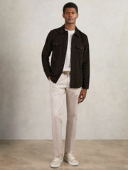 Reiss | Cotton Corduroy Twin-Pocket Overshirt in Brown