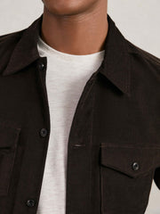 Reiss | Cotton Corduroy Twin-Pocket Overshirt in Brown
