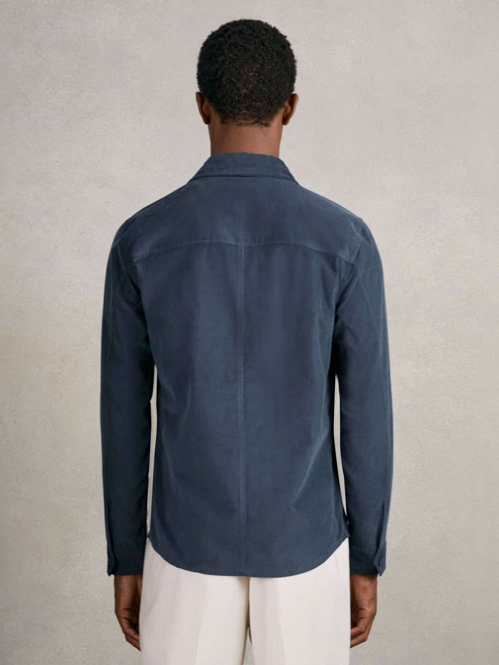 Reiss | Cotton Corduroy Twin-Pocket Overshirt in Airforce Blue