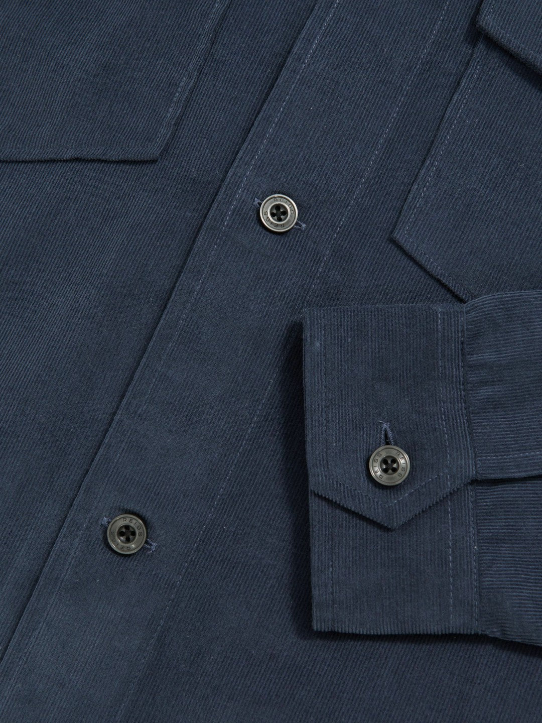 Reiss | Cotton Corduroy Twin-Pocket Overshirt in Airforce Blue