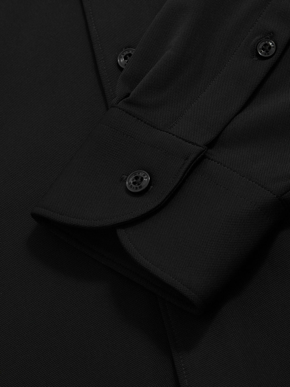 Reiss | Stretch Jersey Cutaway-Collar Shirt in Black
