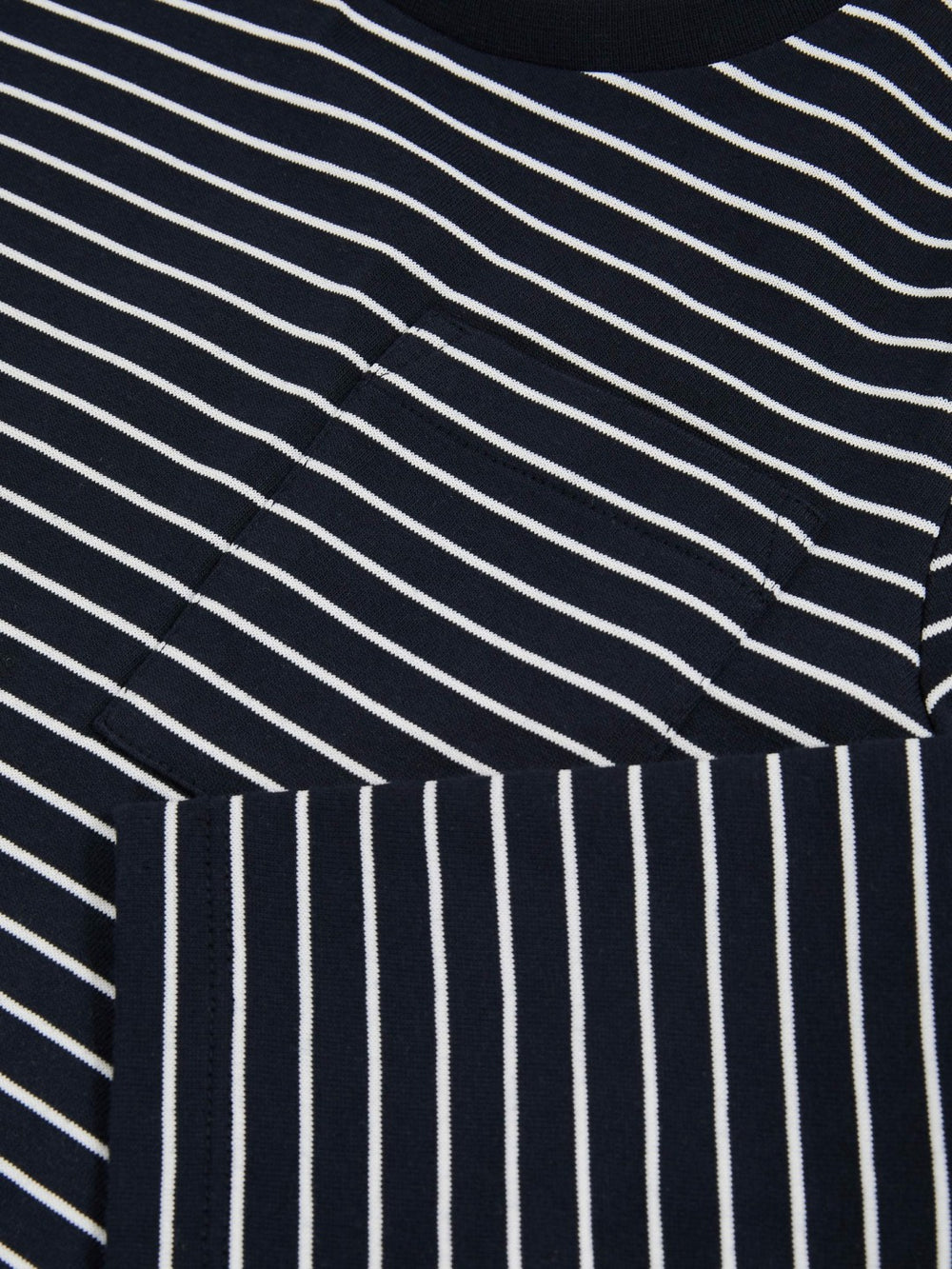 Reiss | 13-14 yrs Stretch-Cotton Stripe T-Shirt in Navy/White