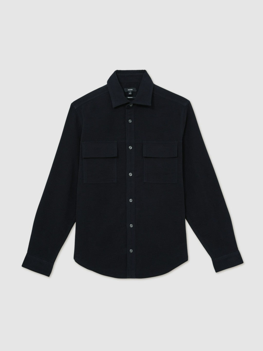 Reiss | Moleskin-Cotton Twin-Pocket Overshirt in Navy