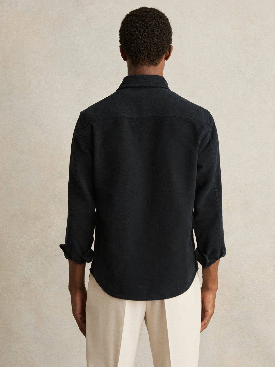 Reiss | Moleskin-Cotton Twin-Pocket Overshirt in Navy