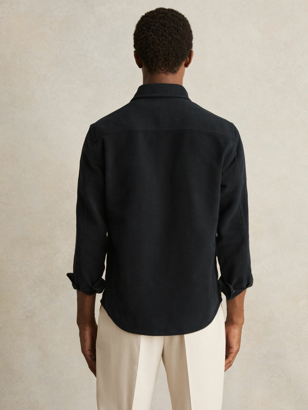 Reiss | Moleskin-Cotton Twin-Pocket Overshirt in Navy