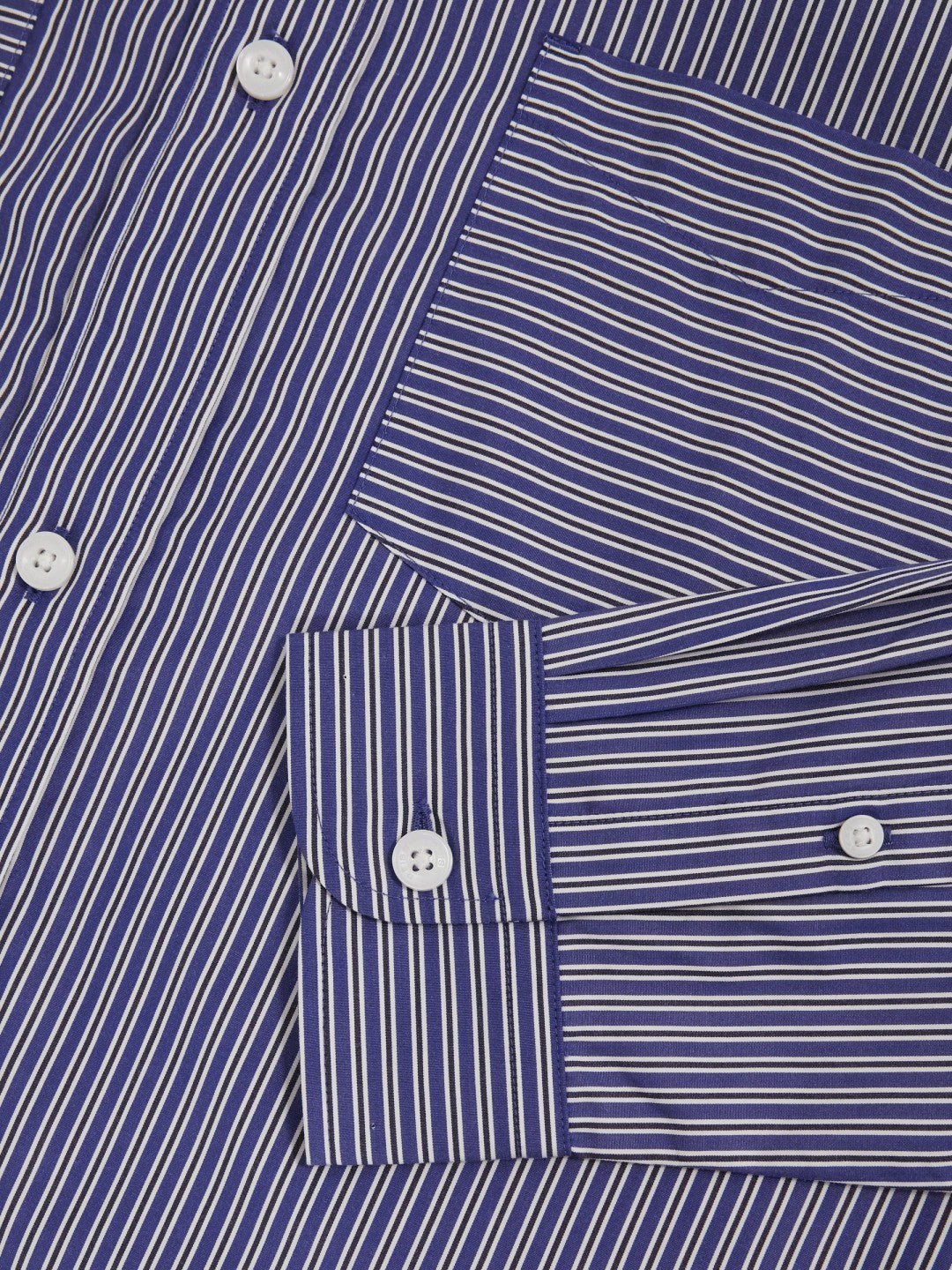 Reiss | Cotton-Poplin Stripe Twin-Pocket Shirt in Blue/White