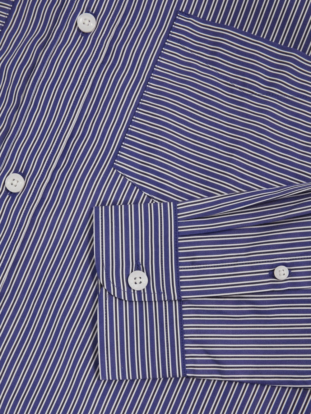 Reiss | Cotton-Poplin Stripe Twin-Pocket Shirt in Blue/White
