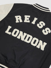 Reiss | 13-14 yrs Colour-Block Varsity Bomber Jacket in Navy/ Off White