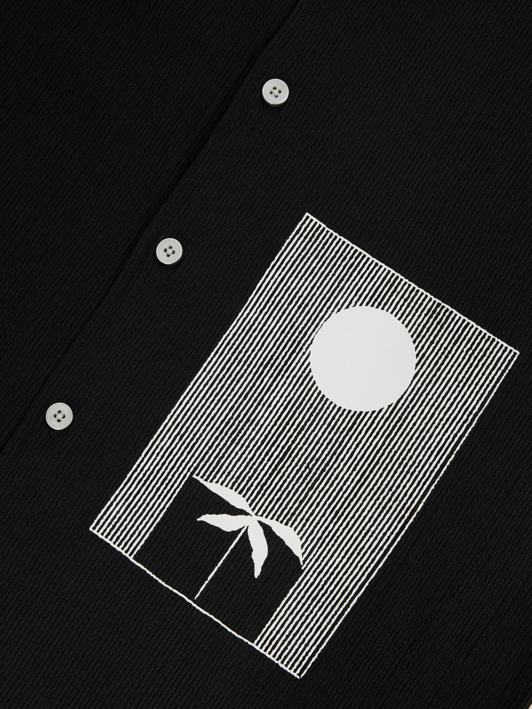 Reiss | Graphic Print Cuban-Collar Shirt in Black