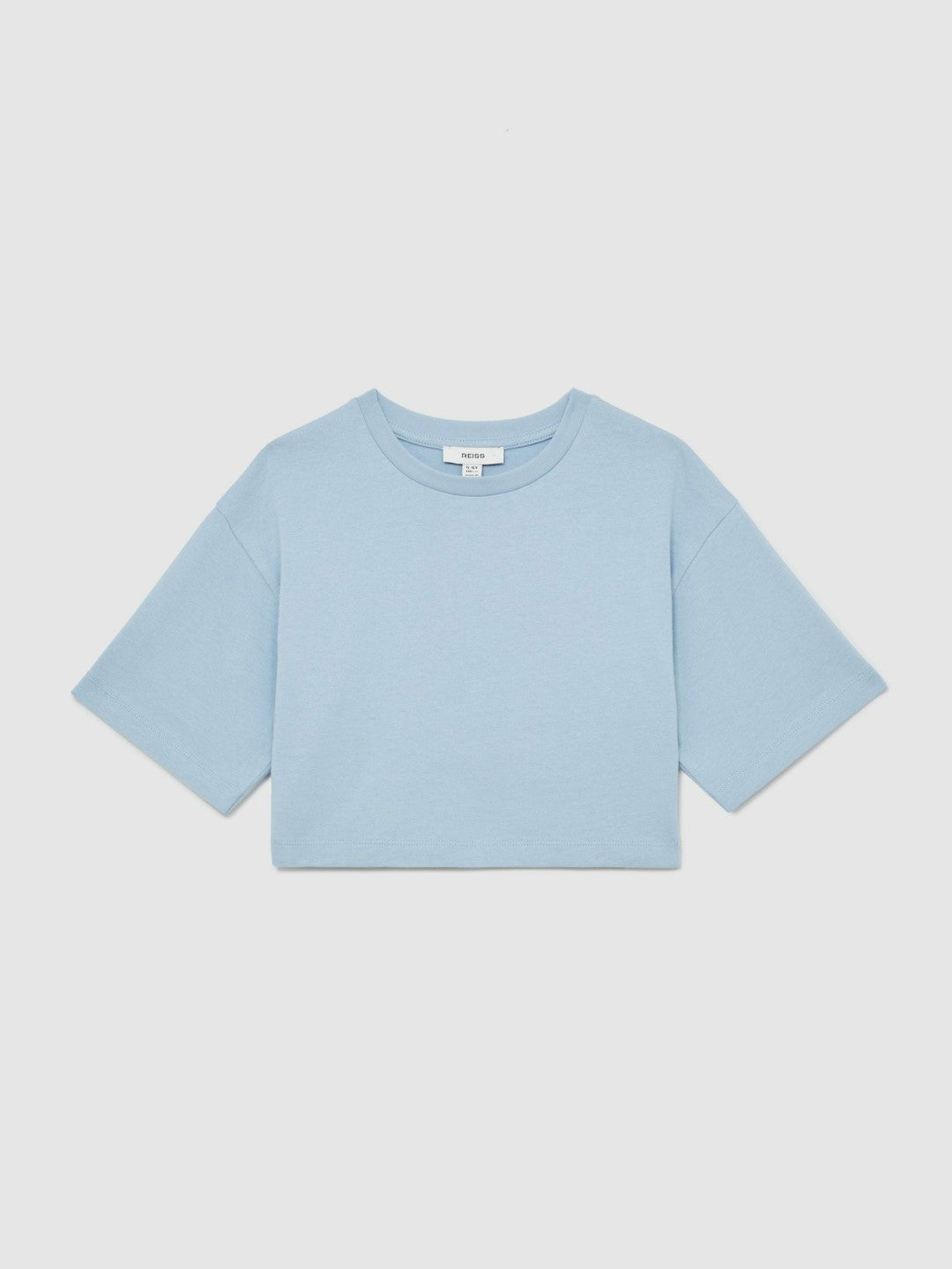 Reiss | 3-9 yrs Cotton Oversized Cropped T-Shirt in Blue