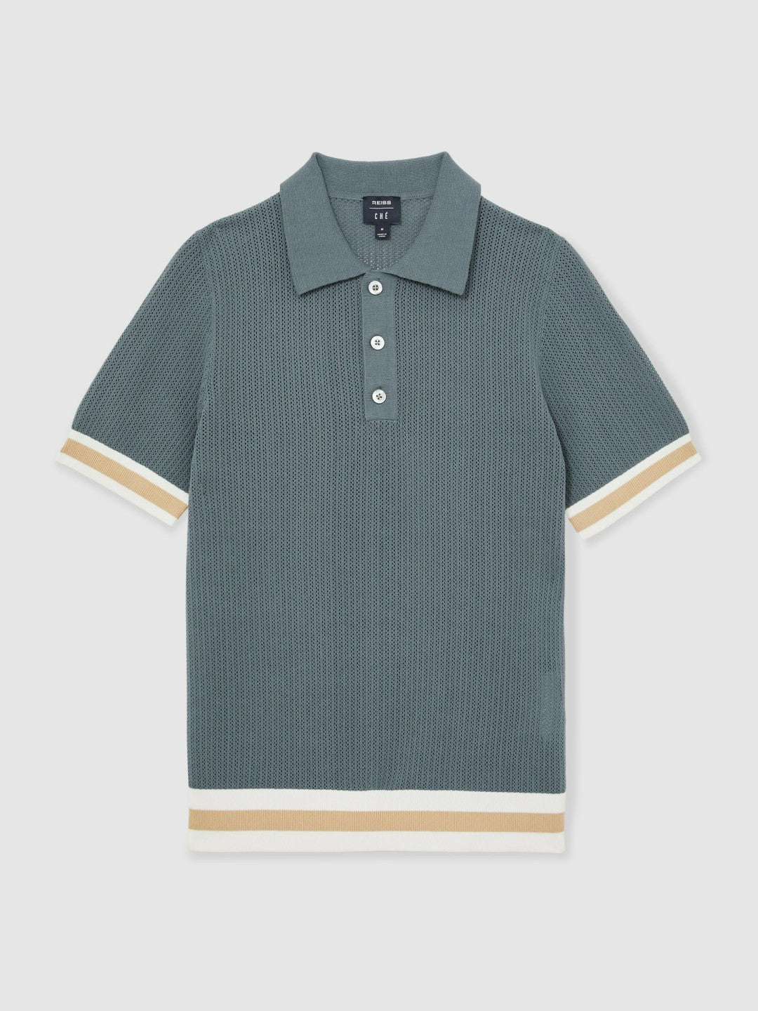 Reiss | | Ché Cotton Knit Polo Shirt in Airforce Blue