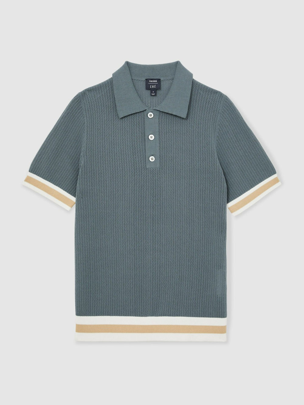 Reiss | | Ché Cotton Knit Polo Shirt in Airforce Blue