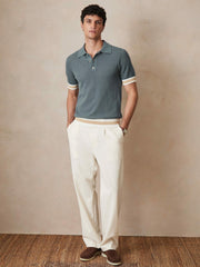 Reiss | | Ché Cotton Knit Polo Shirt in Airforce Blue