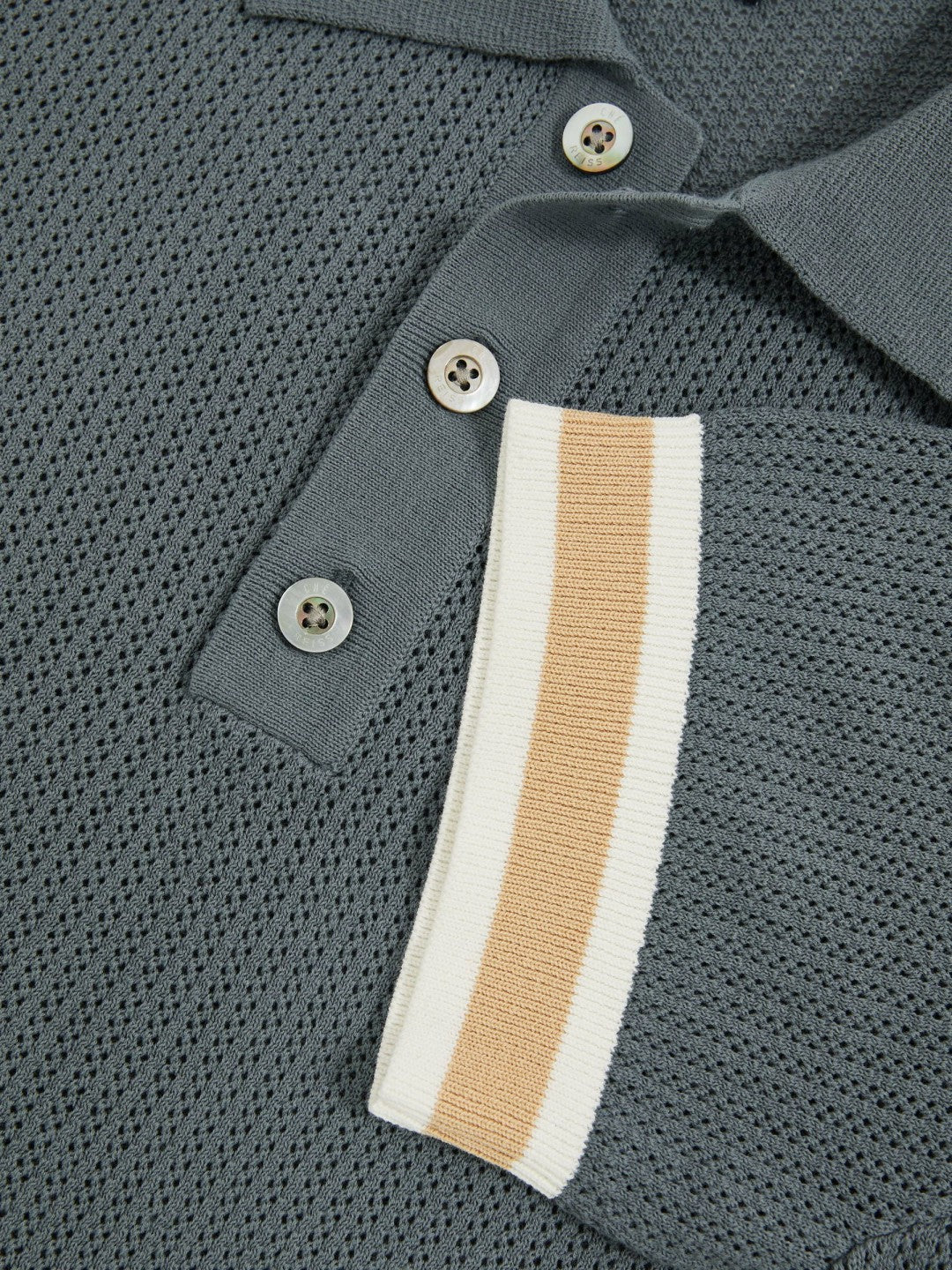 Reiss | | Ché Cotton Knit Polo Shirt in Airforce Blue