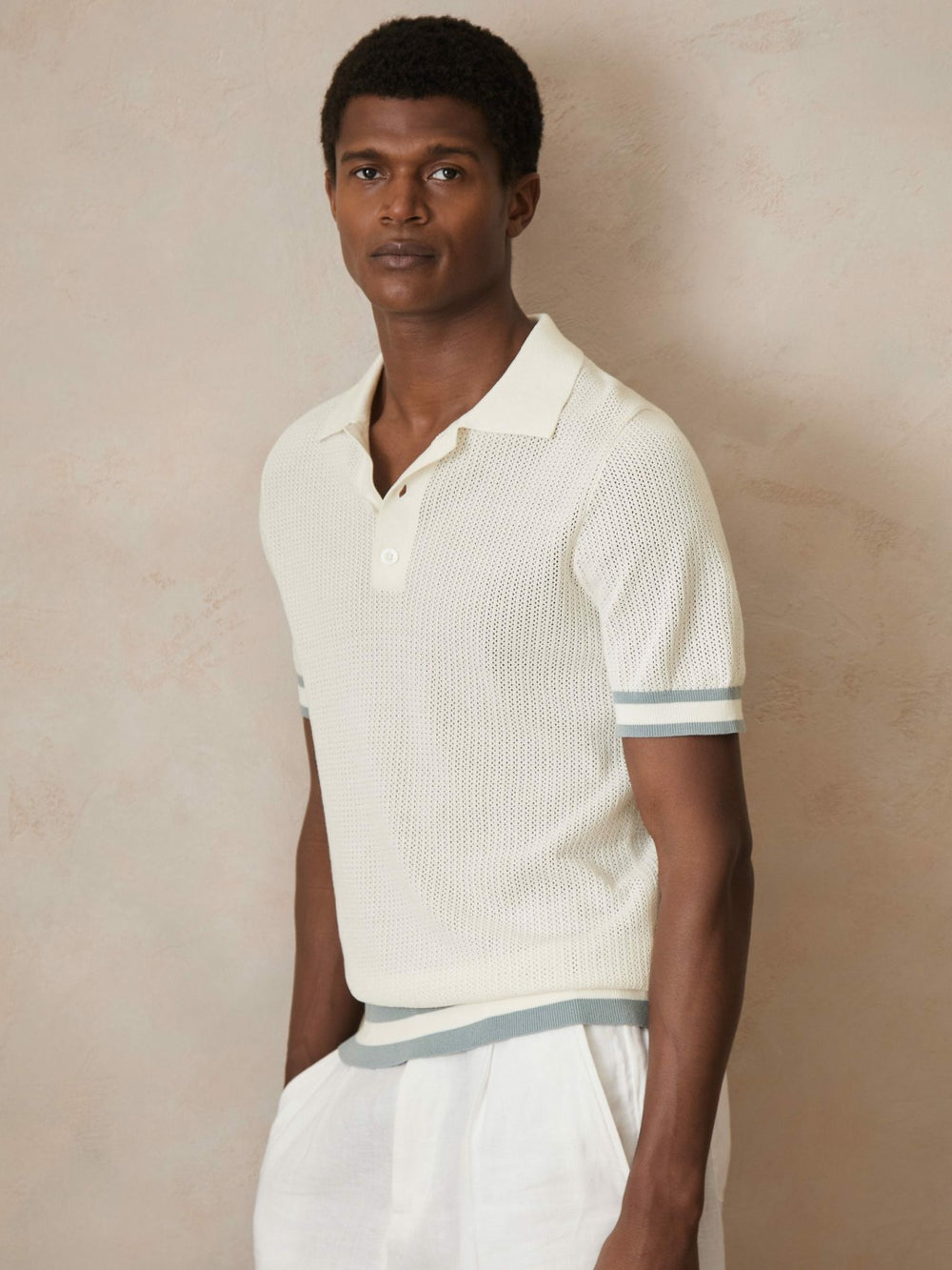 Reiss | | Ché Cotton Knit Polo Shirt in White