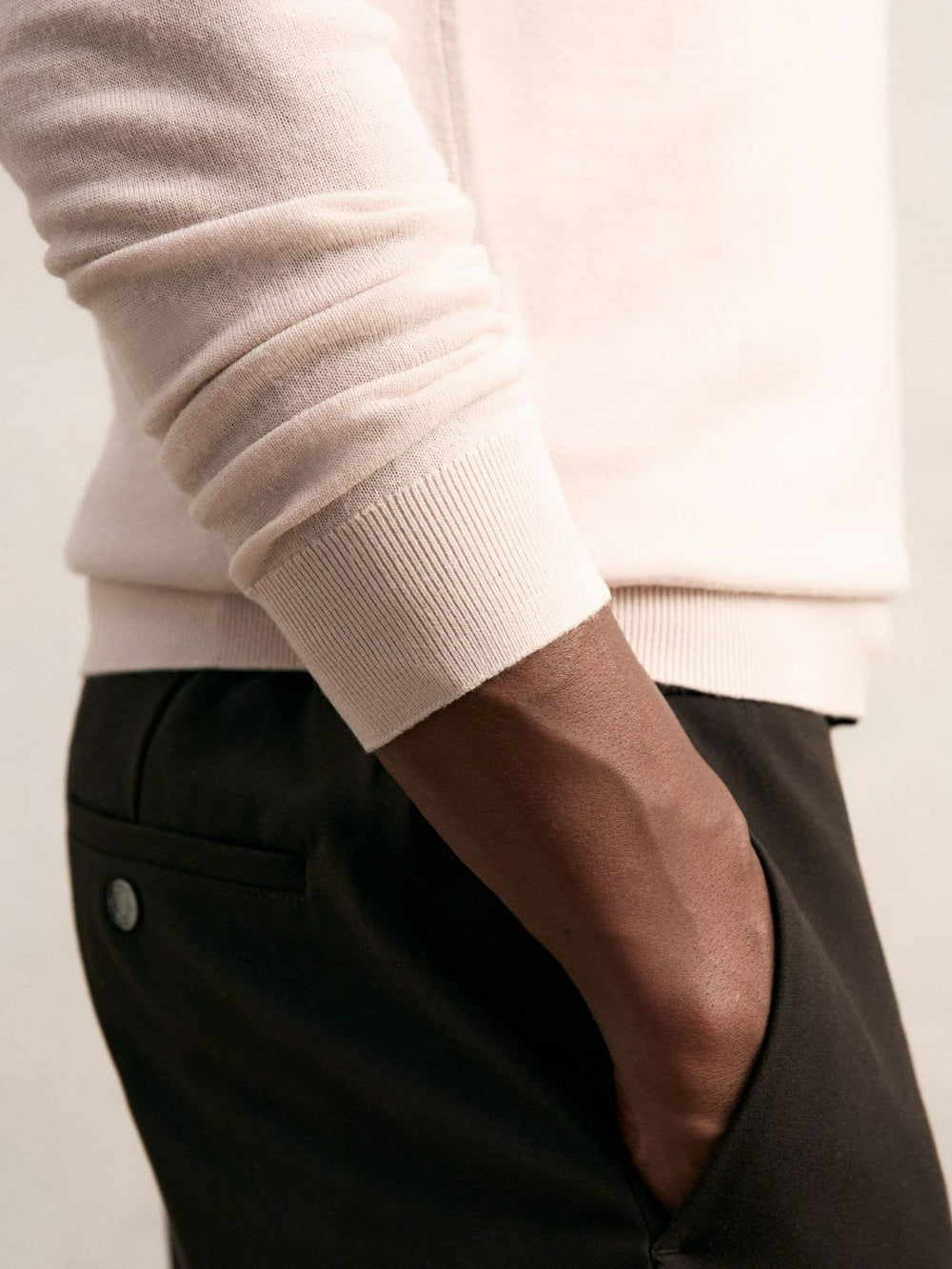 Reiss | Merino Wool Half-Zip Jumper in Beige