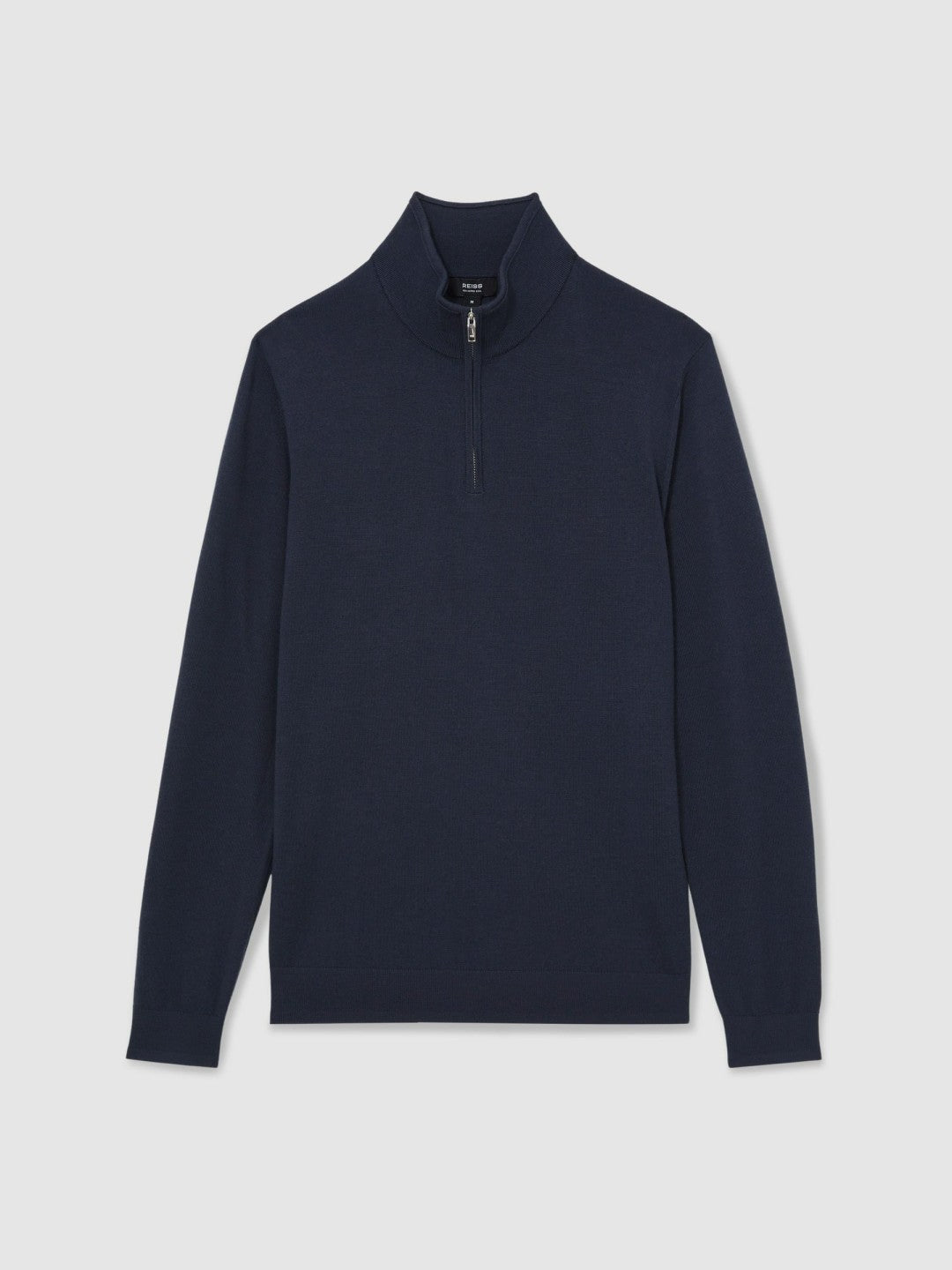 Reiss | Merino Wool Half-Zip Jumper in Midnight Navy