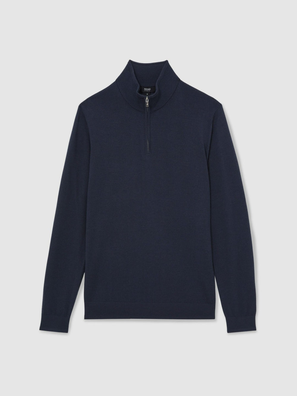Reiss | Merino Wool Half-Zip Jumper in Midnight Navy