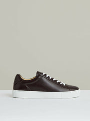 Reiss | Leather Low-Top Trainers in Plum Purple