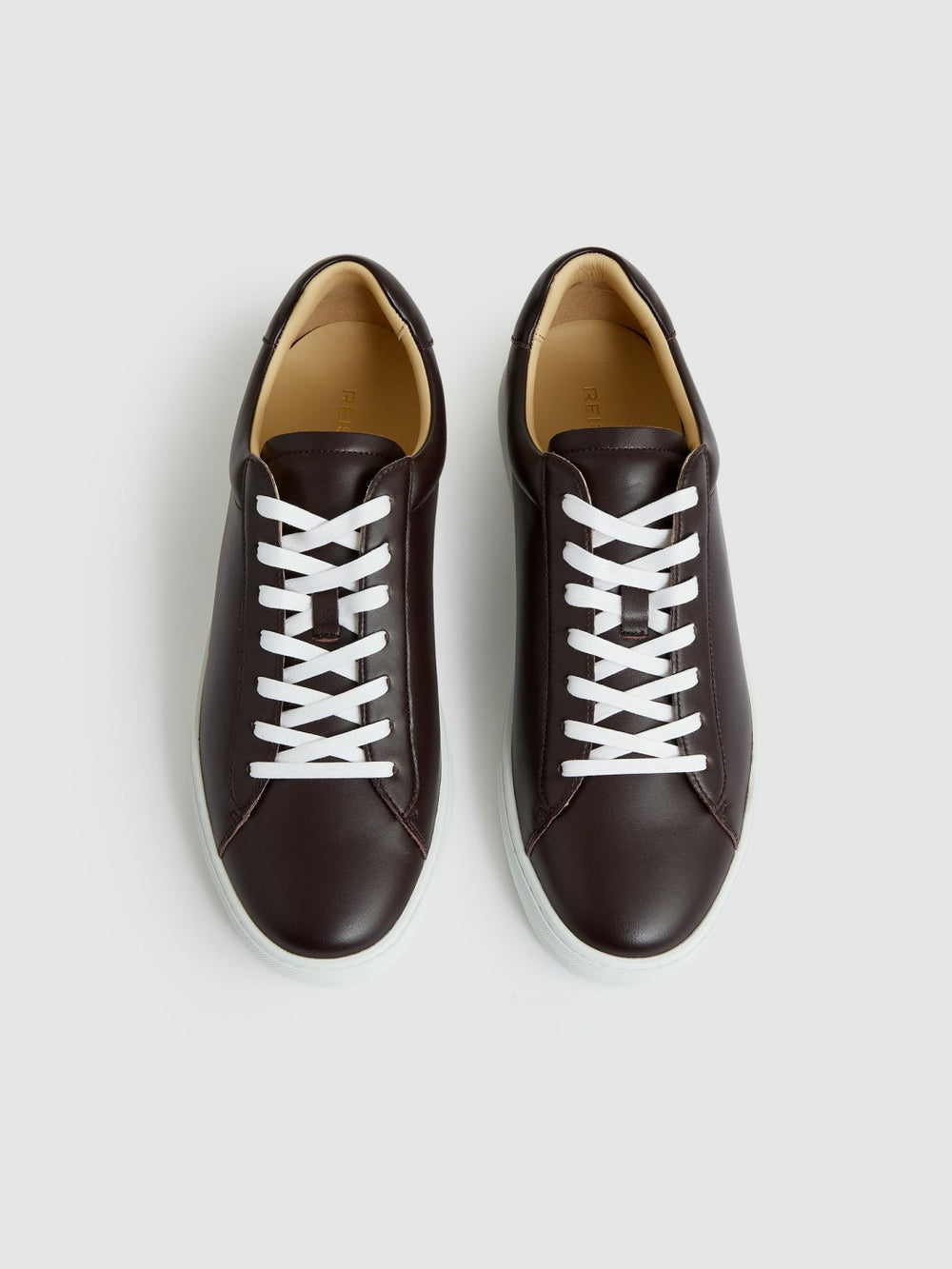 Reiss | Leather Low-Top Trainers in Plum Purple