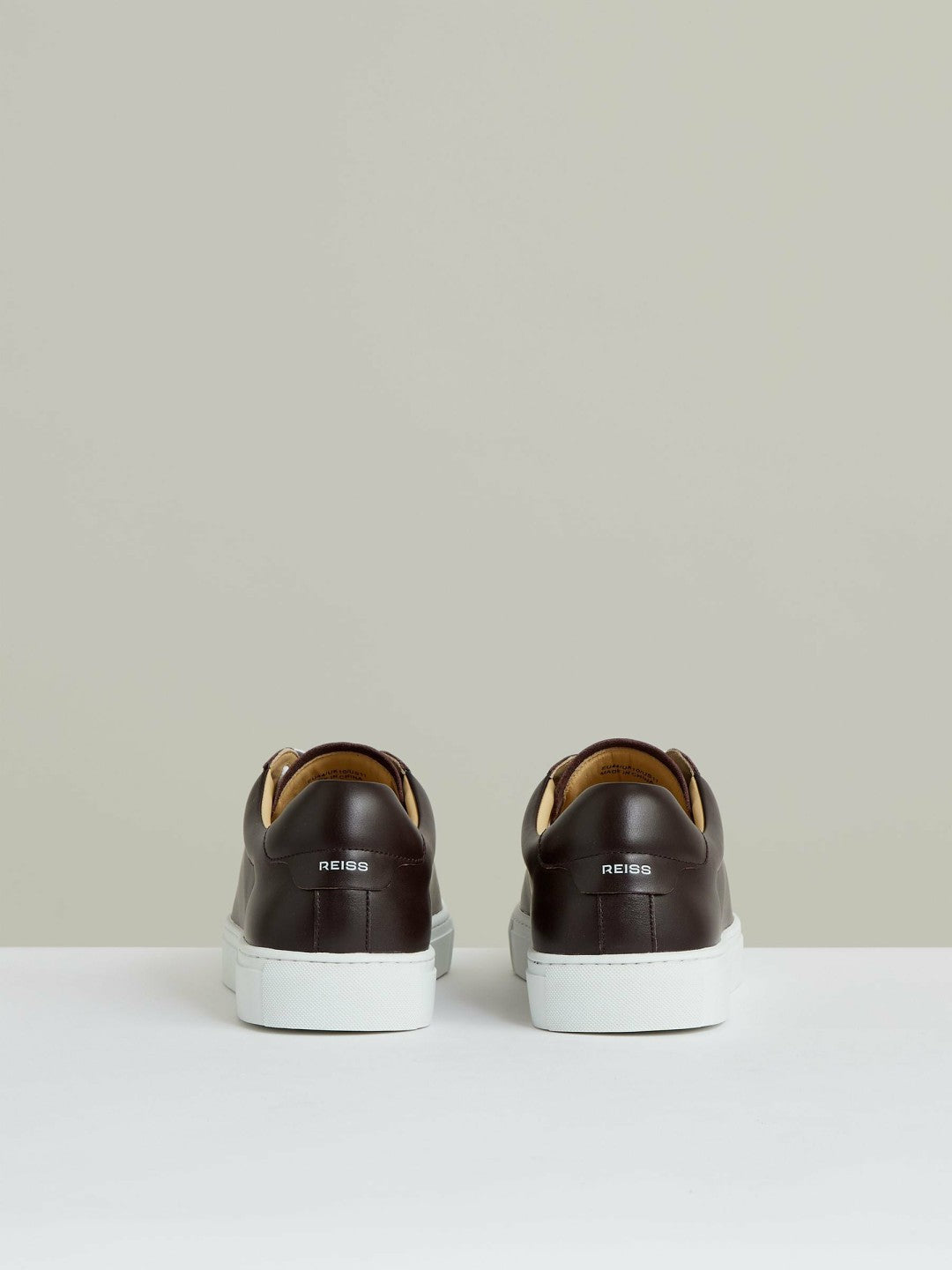 Reiss | Leather Low-Top Trainers in Plum Purple