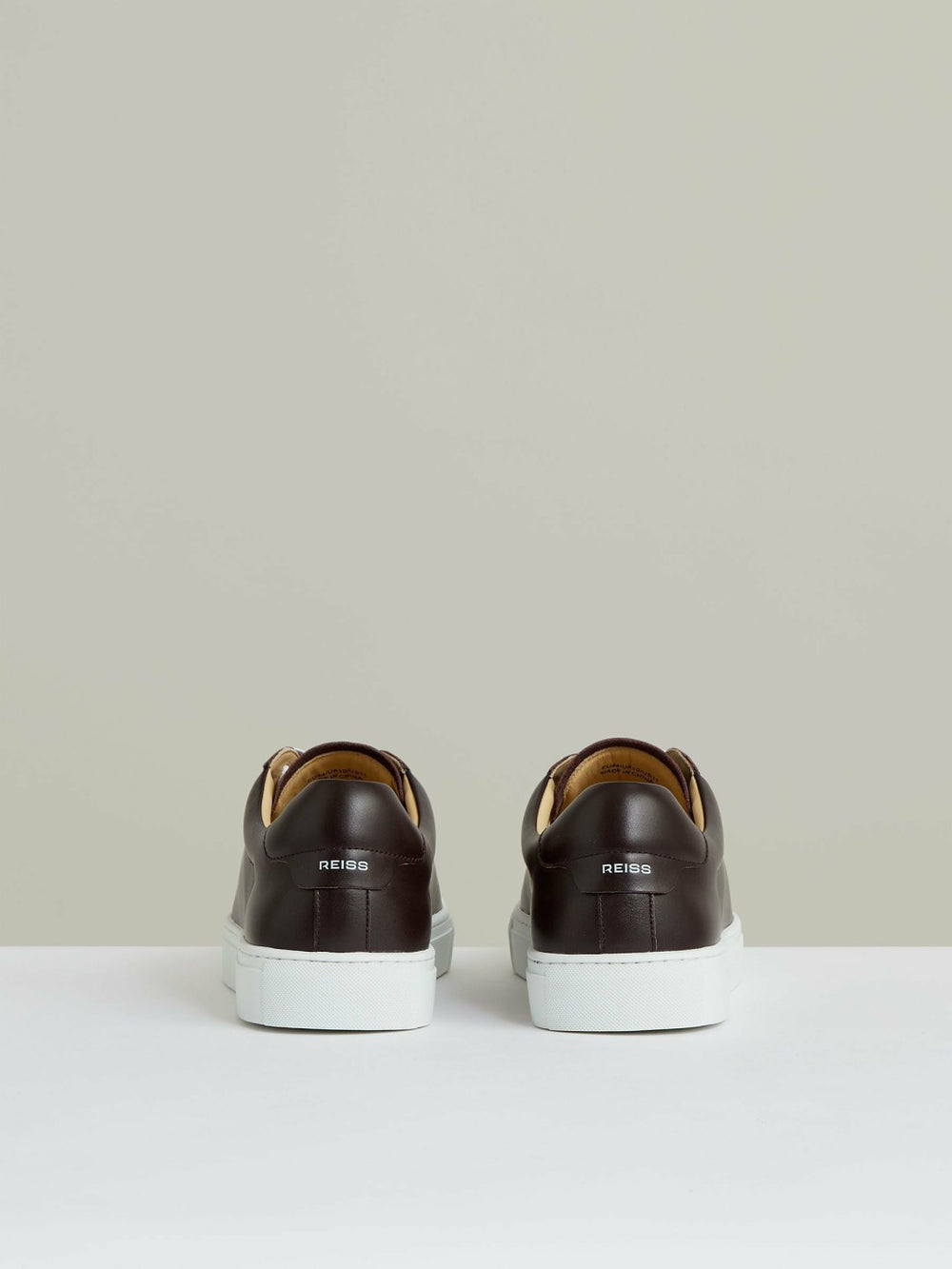 Reiss | Leather Low-Top Trainers in Plum Purple