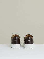 Reiss | Leather Low-Top Trainers in Plum Purple