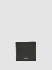 Reiss | Grained Leather Wallet in Chocolate