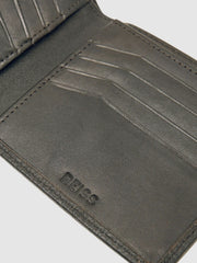 Reiss | Grained Leather Wallet in Chocolate