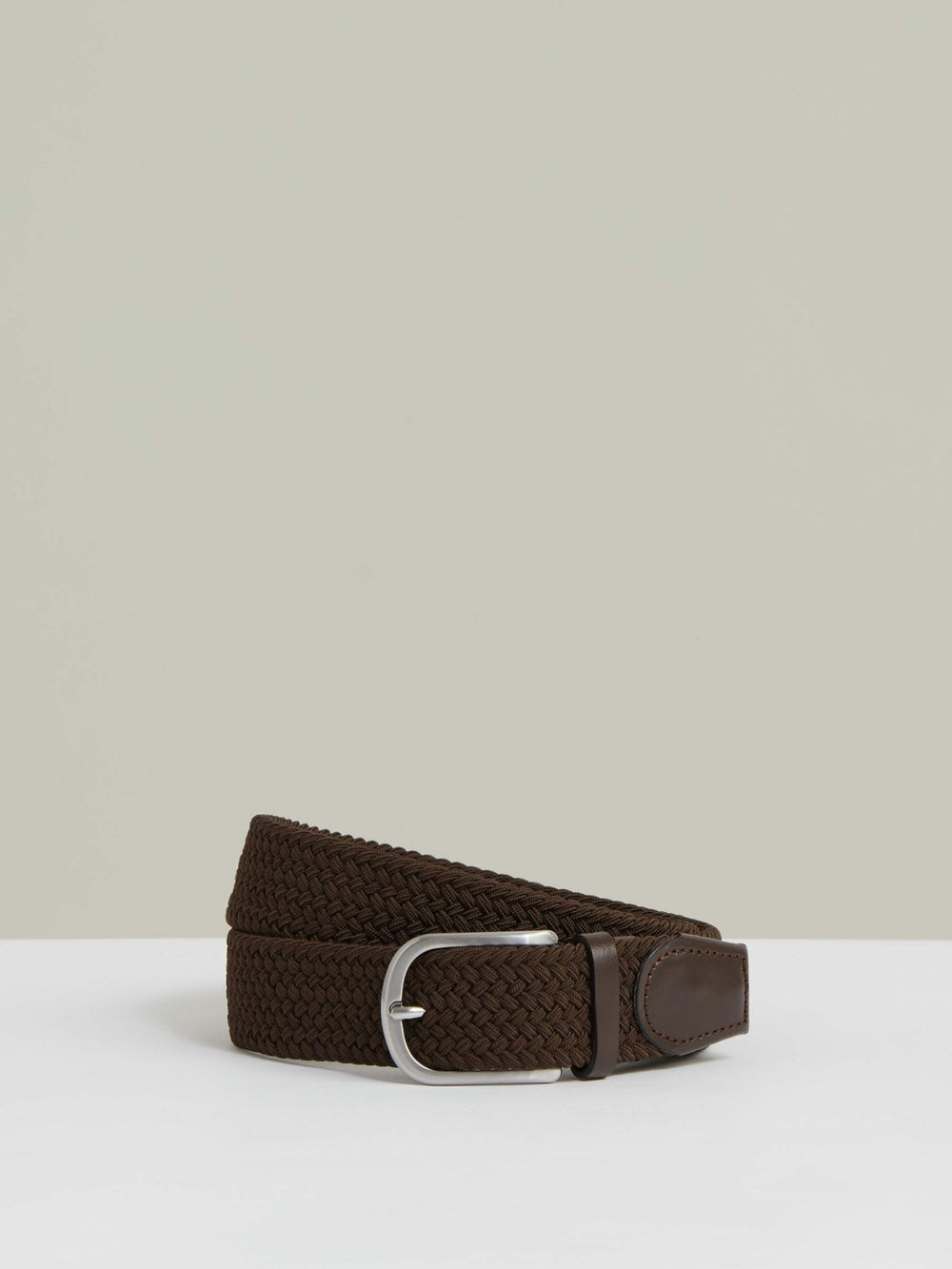 Reiss | Basket Weave Belt in Dark Brown