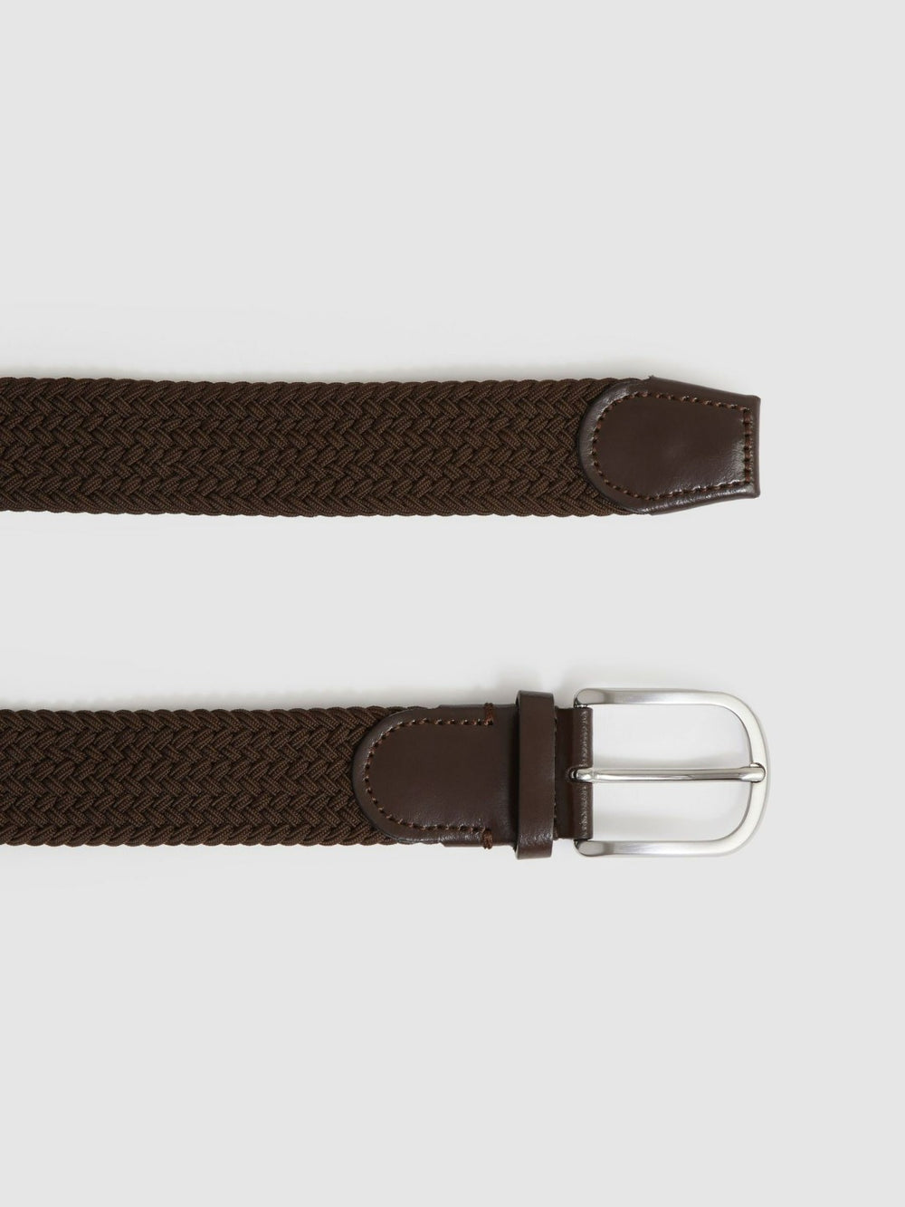 Reiss | Basket Weave Belt in Dark Brown