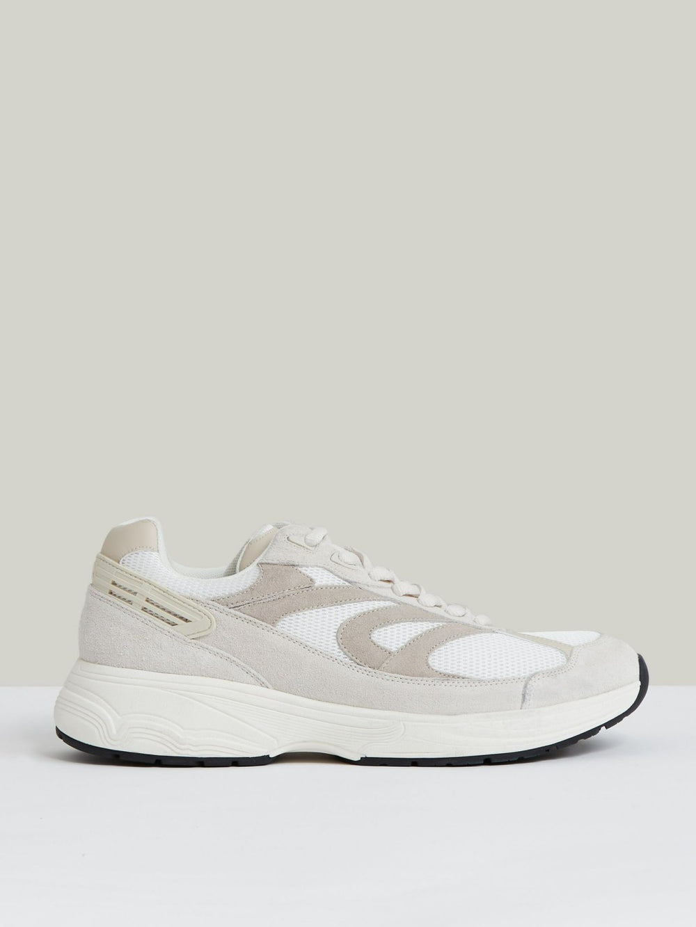 Reiss | Panelled Running Trainers in Off White/Stone