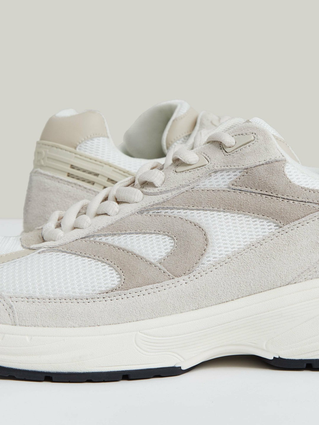 Reiss | Panelled Running Trainers in Off White/Stone