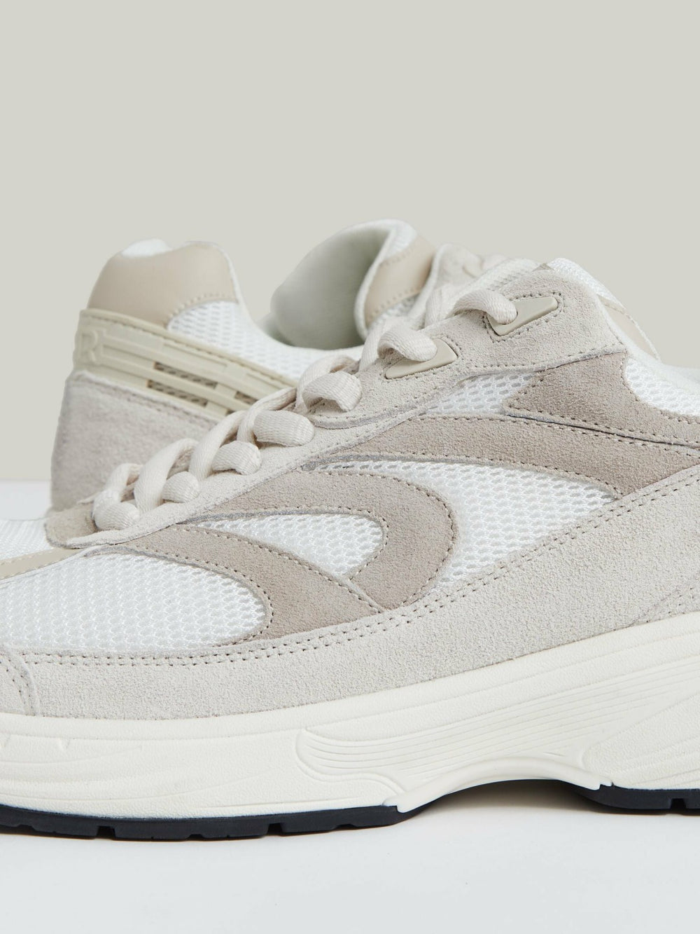 Reiss | Panelled Running Trainers in Off White/Stone