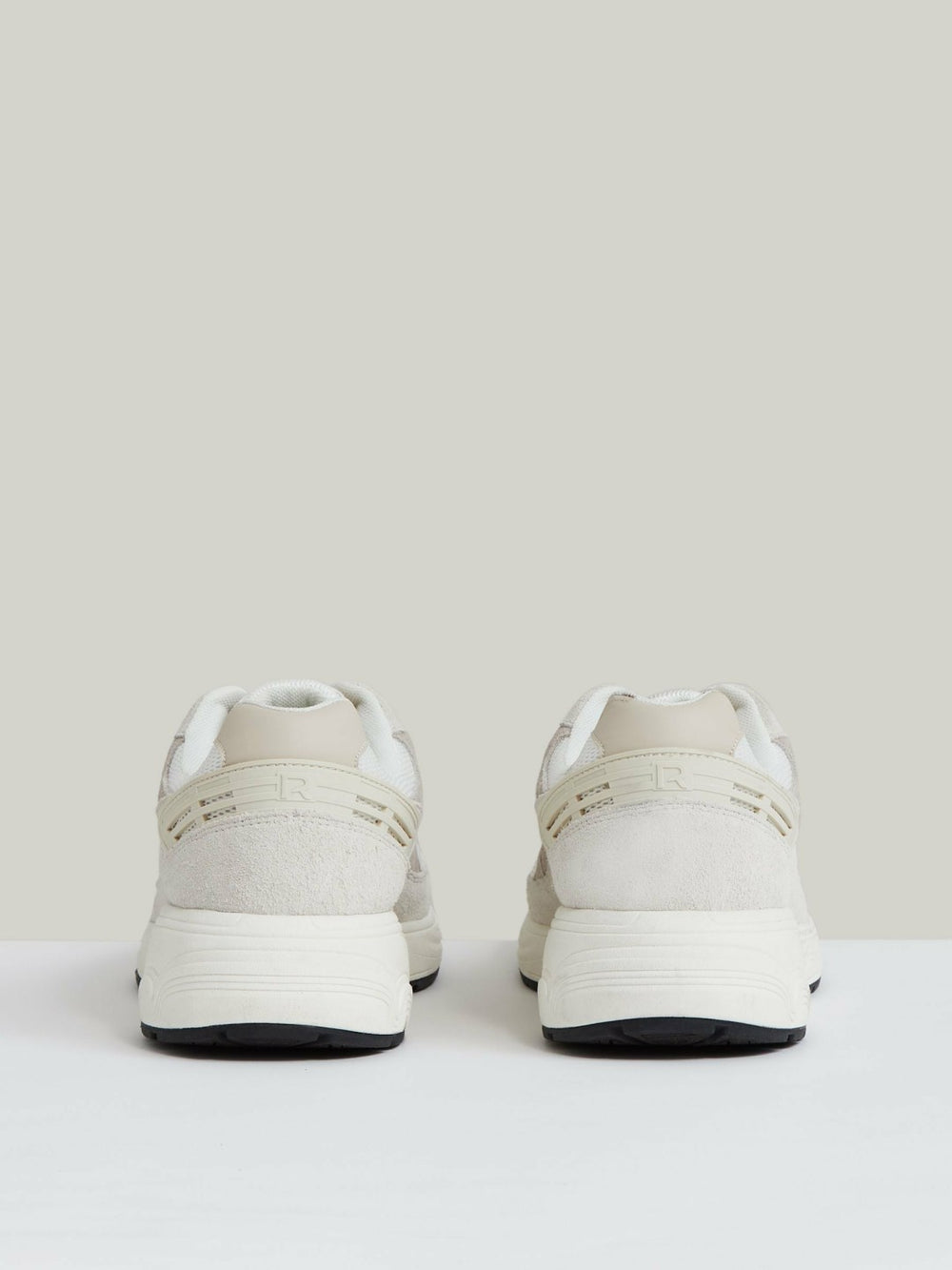 Reiss | Panelled Running Trainers in Off White/Stone
