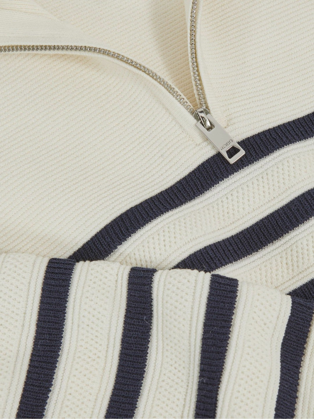 Reiss | 3-9 yrs Cotton-Blend Stripe Half-Zip Jumper in White