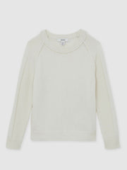 Reiss | 9-13 yrs Wool-Cashmere Reverse-Seam Jumper in Off White