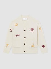 Reiss | 13-14 yrs SmileyWorld Embroidery Cardigan Unisex Fit in Off White