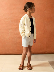 Reiss | 13-14 yrs SmileyWorld Embroidery Cardigan Unisex Fit in Off White
