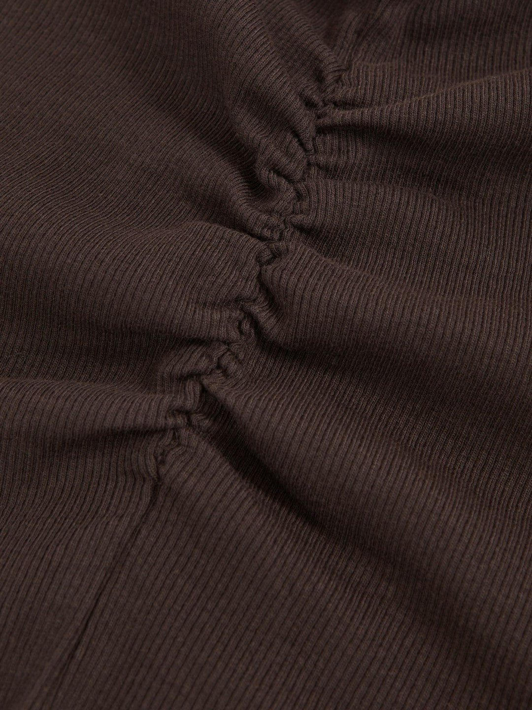 Reiss | 13-14 yrs Cotton Ruched Long-Sleeve T-Shirt with Stretch in Chocolate