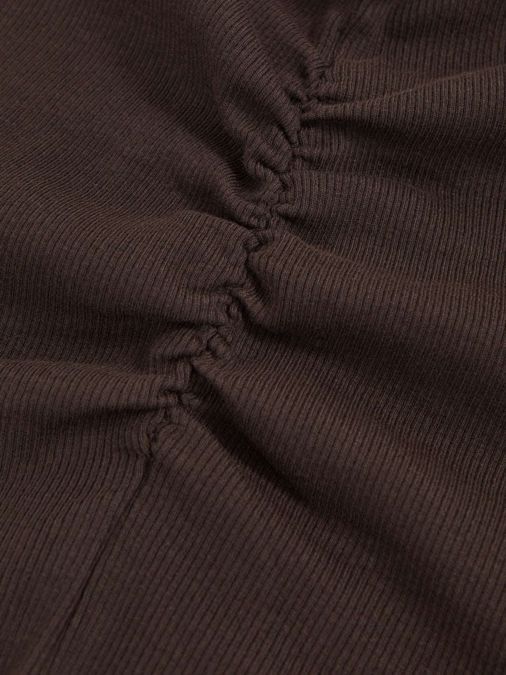 Reiss | 13-14 yrs Cotton Ruched Long-Sleeve T-Shirt with Stretch in Chocolate