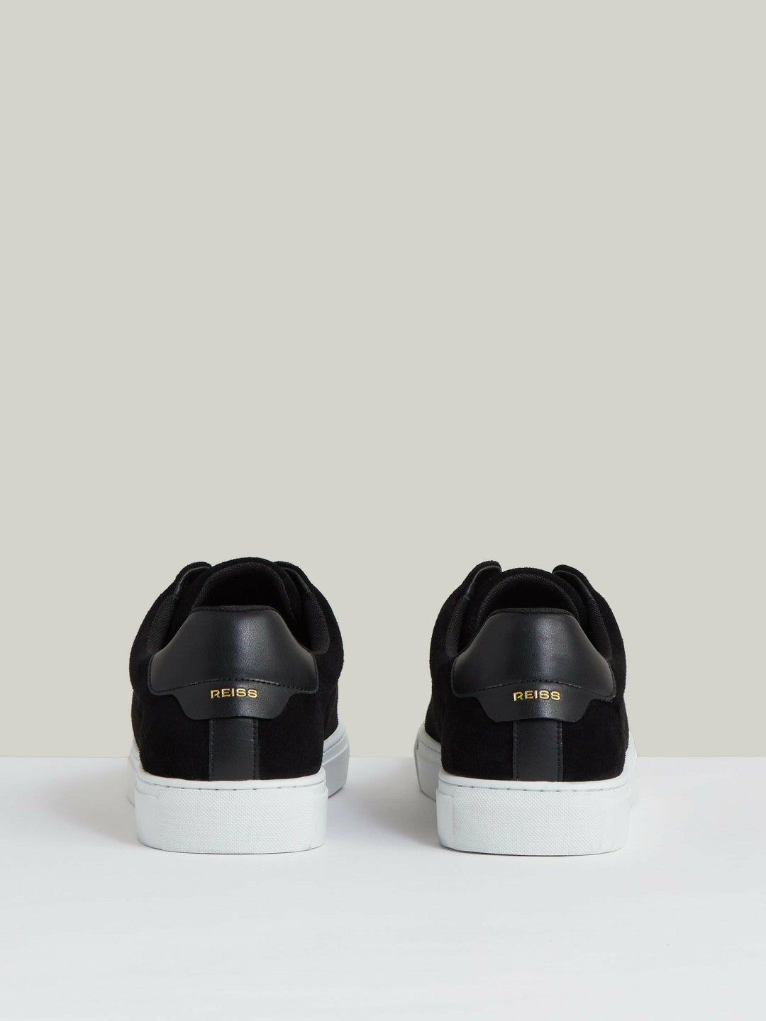 Reiss | Suede Slip-On Elasticated Trainers in Black