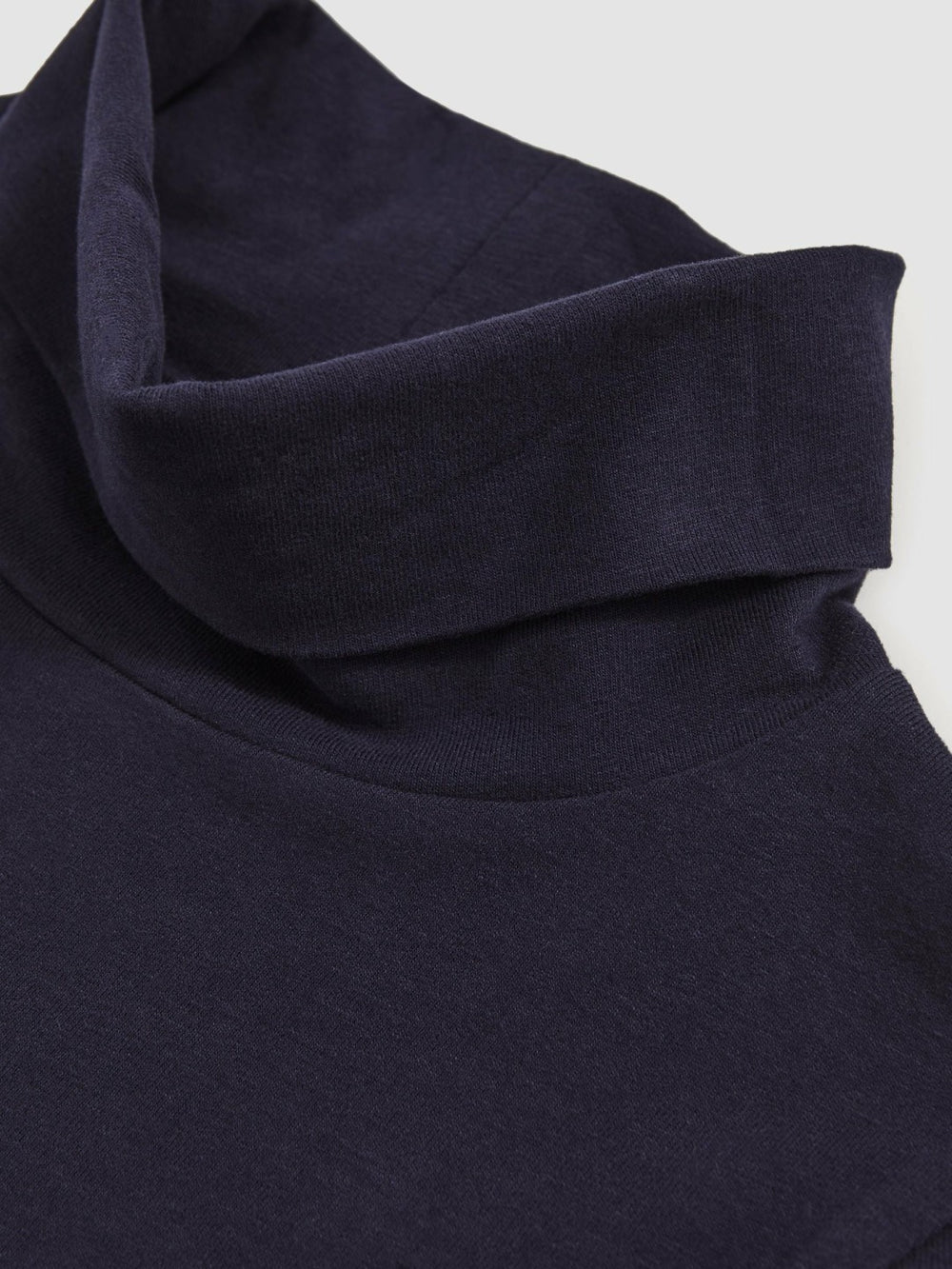 Reiss | 13-14 yrs Cotton-Jersey Roll-Neck Top with Stretch in Navy