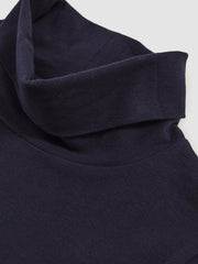 Reiss | 13-14 yrs Cotton-Jersey Roll-Neck Top with Stretch in Navy