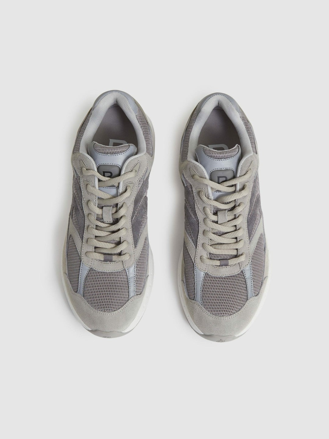 Reiss | Panelled Running Trainers in Grey