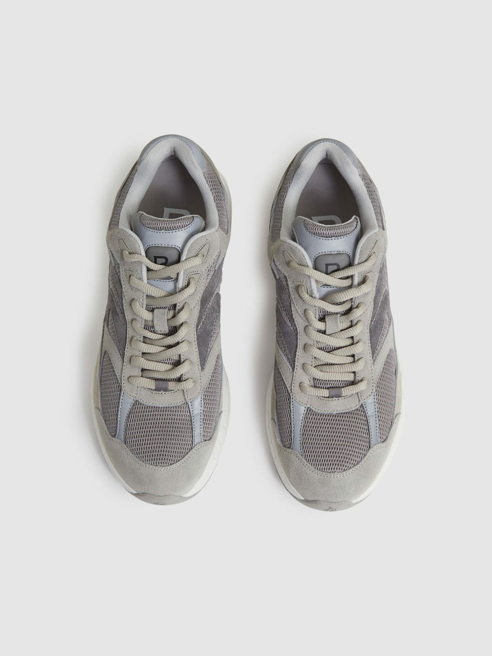 Reiss | Panelled Running Trainers in Grey